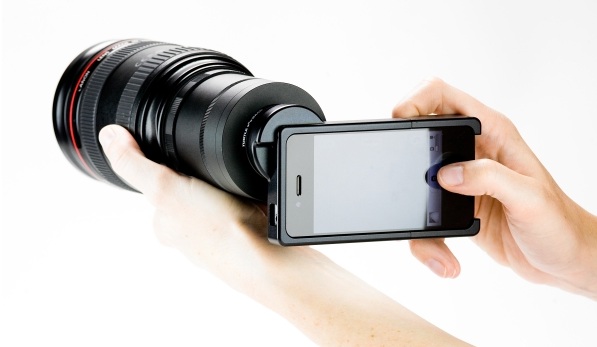 iPhone SLR mount, use your Canon or Nikon lenses with your iPhone 4
