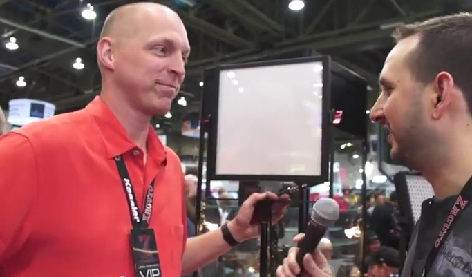 NAB 2012: Zacuto Plasma Light Panel, and Unique shoulder rig, with handle follow focus
