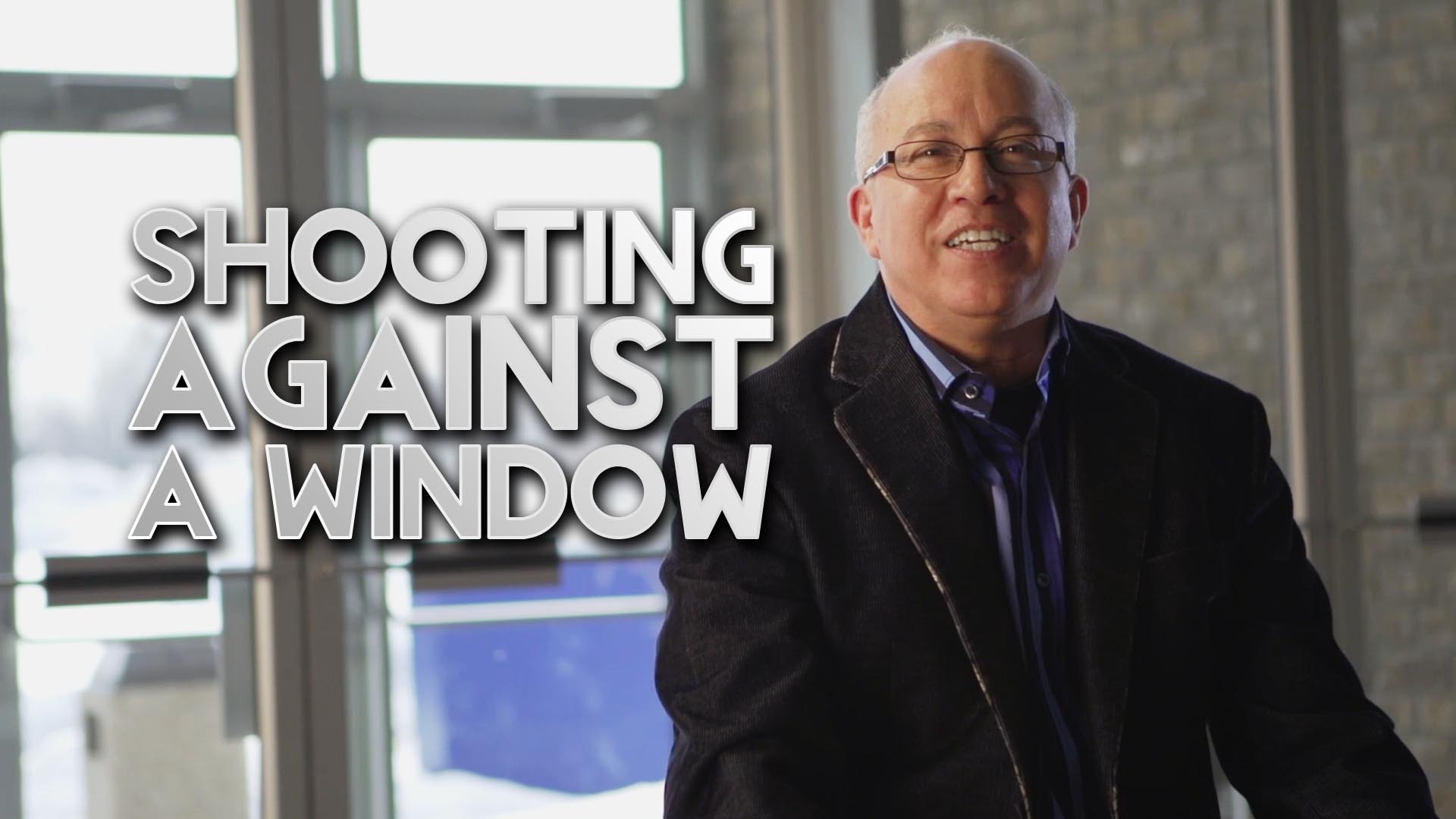 Film Scene: Shooting a Video Interview Against a Window